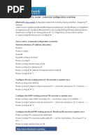 Cisco Router: Command Configuration Overview