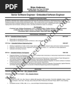 Embedded Software Engineer Sample Resume