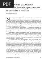 GAGLIARDI, Caio. O Problema Da Autoria Na Teoria Literária.. Apagamentos, Retomadas e Revisões