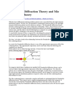 Fraunhofer Diffraction Theory and Mie Scattering Theory