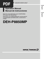 DEH-P8850MP: Operation Manual Manual de Instrucciones