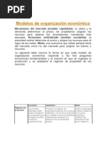 Modelos de Organización Económica