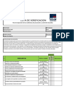 Lista de Verificación de Las Condiciones Prevención y Control de Incendios