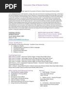 Curriculum Vitae of Natalia Vecchio