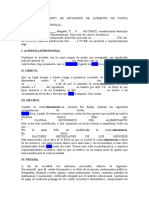 Modelo de Escrito de Incidente de Aumento de Cuota Alimentaria