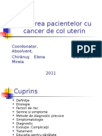 Ingrijirea Pacientului Cu Cancer de Col Uterin