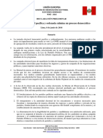 Declaración Preliminar Sobre La Segunda Elección Presidencial - MOE UE Perú 2016