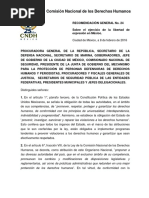 Recomendación de CNDH Sobre El Ejercicio de La Libertad de Expresión en México