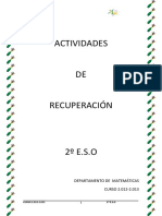 Actividades de Recuperacion Matematicas 2 ESO