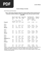 Alcohol's Enthalpy