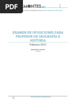 Examen Oposiciones Geografia e Historia Valencia 20151