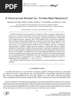 A Numerical Model For Trickle Bed Reactors: Lawrence Berkeley National Laboratory, Berkeley, California 94720