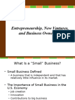 Entrepreneurship, New Ventures, and Business Ownership