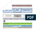 Fees Calculation For Increase in Authorised Share Capital Form SH 7, Only For Gujarat