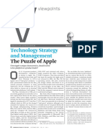 Technology Strategy and Management: The Puzzle of Apple