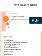 Brain Fingerprinting: Presented By: R.V.Madhuri & S.Syamali of Dadi Institute of Engineering and Technology