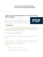 Create A Login and Registration Form in Android Using SQLite Database