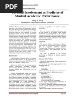 Parental Involvement As Predictor of Students' Academic Performance