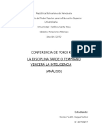 Analisis La Disciplina Tarde o Temprano Vencera La Inteligencia