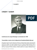 Creer y Saber - Diciembre - 1969. Cardenal J. Ratzinger