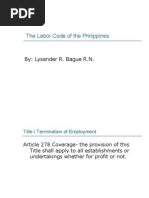 The Labor Code of The Philippines: By: Lysander R. Bague R.N