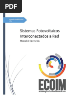 Manual de Operacion Del Sistema Fotovoltaico Interconectado