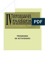 Programa IV Jornadas de Estudiantes de Filosofía