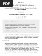 Mewengkang v. Gonzales, 486 F.3d 737, 1st Cir. (2007)