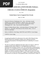 National Labor Relations Board v. Chelsea Clock Company, 411 F.2d 189, 1st Cir. (1969)