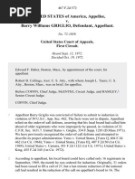 United States v. Barry Williams Griglio, 467 F.2d 572, 1st Cir. (1972)