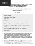 Martha S. Poe, Individually and As of The Estate of Ansel Poe, Deceased, and Ansel Poe & Associates, Inc. v. The First National Bank of Dekalb County, 597 F.2d 895, 1st Cir. (1979)