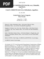 Roslindale Cooperative Bank v. Carol S. Greenwald, 638 F.2d 258, 1st Cir. (1981)