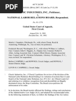 Classic Industries, Inc. v. National Labor Relations Board, 667 F.2d 205, 1st Cir. (1981)