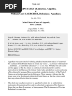 United States v. William Cool Kaercher, 720 F.2d 5, 1st Cir. (1983)