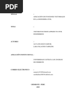 Funciones Vectoriales en La Ingeniería Civil