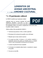 Elementos de Continuidad Ancestral y Patrimonio Cultural