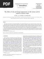 The Effects of Oils and Frying Temperatures On The Texture and Fat