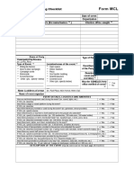 Form MCL: Campaign Monitoring Checklist