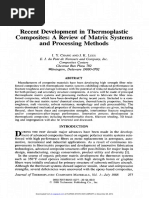 Journal of Thermoplastic Composite Materials Volume 1 Issue 3 1988 (Doi 10.1177 - 089270578800100305) Chang, I.Y. Lees, J.K. - Recent Development in Thermoplastic Composites - A Review of Matrix Syst