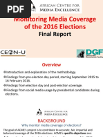 Monitoring Media Coverage of The 2016 Elections - Final Report (Highlights)