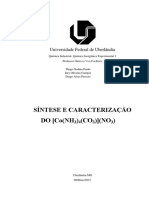 SÍNTESE E CARACTERIZAÇÃO DO (Co (NH3) 4 (CO3) ) NO3