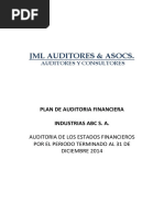 Plan Aud. Financiera. Caso Industrias ABC Sa Al 31.12.2014