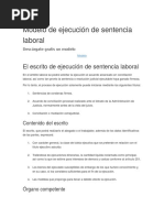 Modelo de Ejecución de Sentencia Laboral