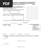 Prueba de Matemáticas Sobre Funciones Lineal y Cuadrática para Segundo Bachillerato