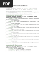 Definición de Oración Subordinada y Conectores Gramaticales PDF