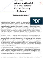 Campos Mendez Continuidad Entre El Culto Del Dios Mithra en Oriente y Occidente PDF