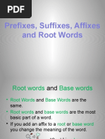 Introduce Prefixes Suffixes Roots Affixes PowerPoint