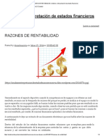 RAZONES de RENTABILIDAD - Análisis e Interpretación de Estados Financieros