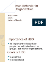 Human Behavior in Organization: Importance Goals Nature of People