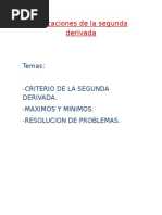 Aplicaciones de La Segunda Derivada